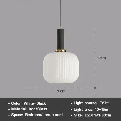 Moderne Nordic Glazen Hanglamp – Enkele Kop LED Hanglamp voor Eetkamer, Slaapkamer, Café en Studie – Wit, Groen, Cognac & meer