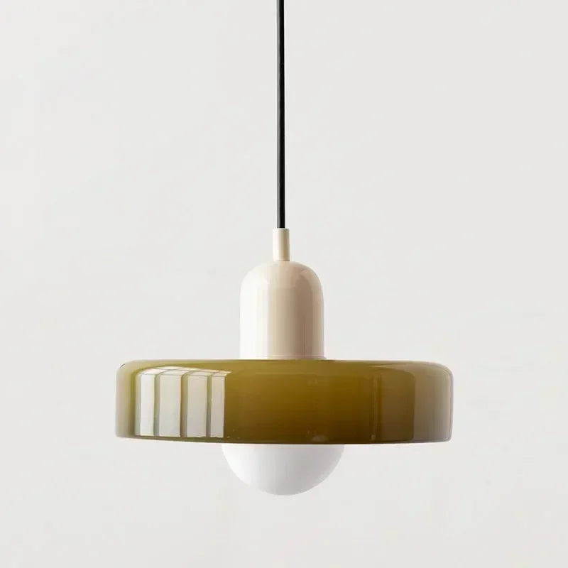 Nordic Glas Pendellicht – Moderne LED Hanglamp voor Woonkamer, Slaapkamer, Eetkamer en Bar, 3 Snoep Kleuren
