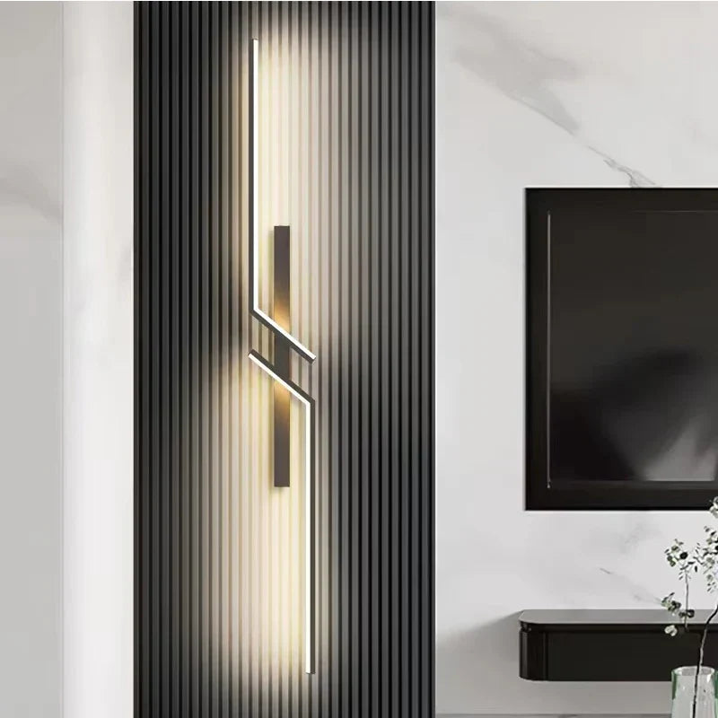 Moderne Creatieve Streep LED Wandlamp Minimalistische Slaapkamer Nachtkastje Wandlamp LED Lichten Woonkamer TV Bank Achtergrond Wandlamp