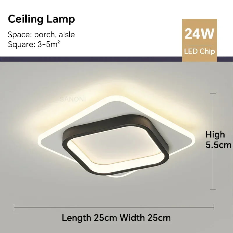 Moderne LED Gang Plafondlamp Kroonluchter - Binnenverlichting voor hal, trap, foyer, balkon, slaapkamer, badkamer
