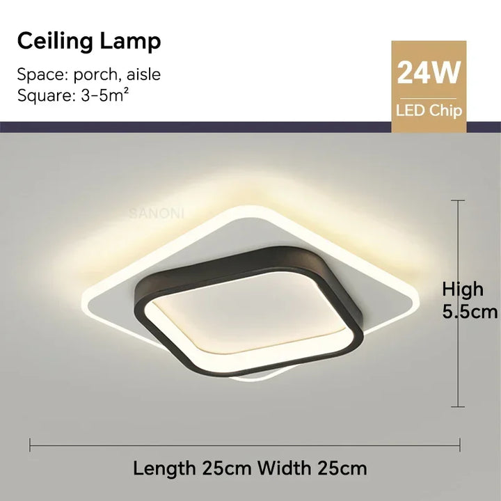 Moderne LED Gang Plafondlamp Kroonluchter - Binnenverlichting voor hal, trap, foyer, balkon, slaapkamer, badkamer