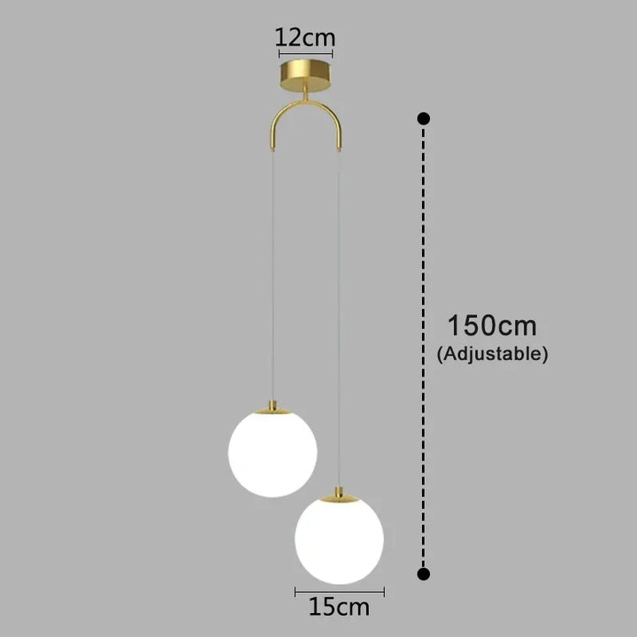 Moderne Glass LED Pendant Light – Nordic Style Hanglamp voor Woonkamer, Slaapkamer, Restaurant en Bar, 220V AC, Binnenverlichtingsarmatuur