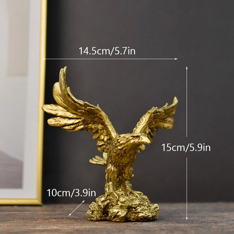 Harz Gouden Adelaar Standbeeld Kunst Dier Model Collectie Ornament Thuis Kantoor Bureau Feng Shui Decor Figuren eenvoudig