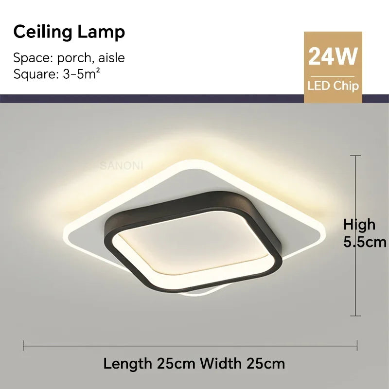 Moderne LED ceiling light - Square ceiling lamp for living room, staircase, hallway and more