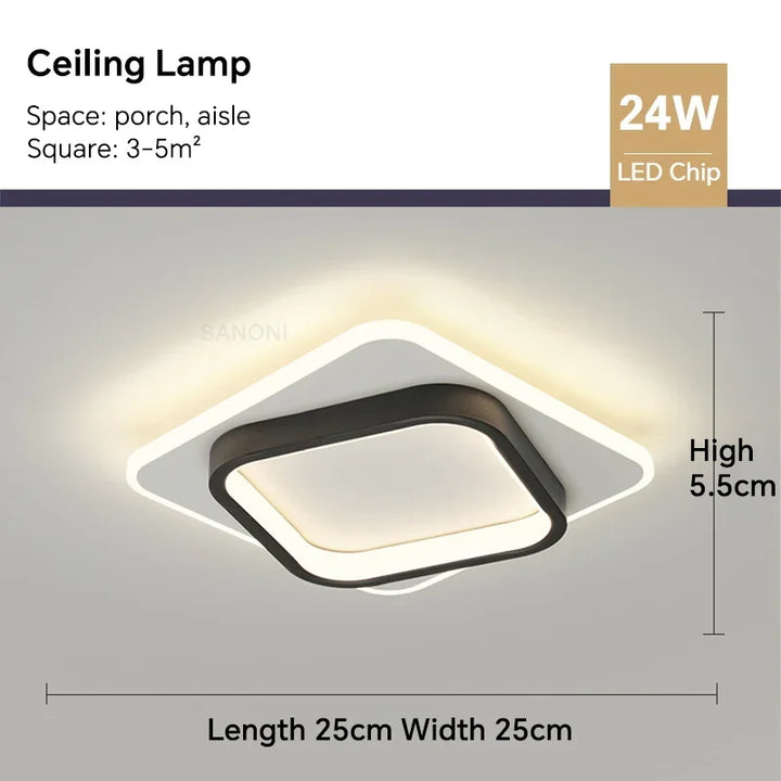 Moderne LED ceiling light - Square ceiling lamp for living room, staircase, hallway and more