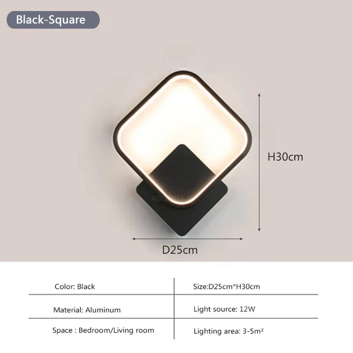 Moderne LED Wandlamp - Ronde Wandlamp voor Slaapkamer, Woonkamer, Hal en Kantoor
