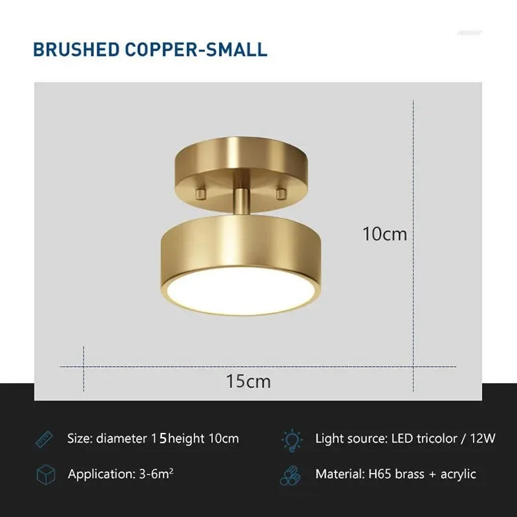 Moderne LED-Plafonnière – Scandinavisch koperontwerp voor slaapkamer, woonkamer, eetkamer en gang