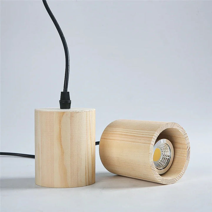 Moderne houten hanglamp - Nordic stijl massief houten lamp voor woonkamer, slaapkamer, bar en restaurant, E27 lampvoet