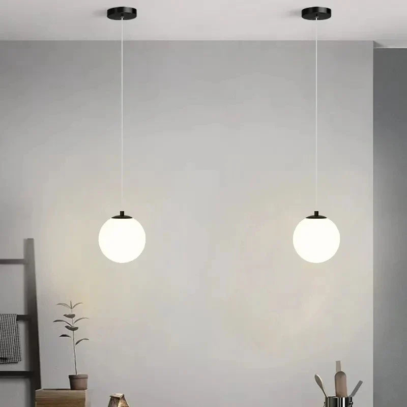 Moderne Glass LED Pendant Light – Nordic Style Hanglamp voor Woonkamer, Slaapkamer, Restaurant en Bar, 220V AC, Binnenverlichtingsarmatuur