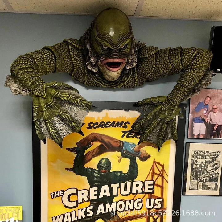 Kreatur The Black Lagoon Grab Sculpturen Figur Tuinbouw Buitenornamenten Monster Standbeeld Man Halloween Decoratie
