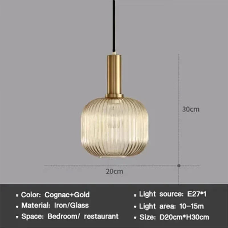 Moderne Nordic Glazen Hanglamp – Enkele Kop LED Hanglamp voor Eetkamer, Slaapkamer, Café en Studie – Wit, Groen, Cognac & meer