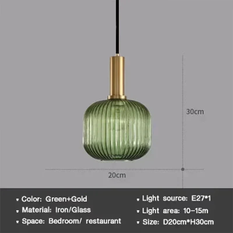 Moderne Nordic Glazen Hanglamp – Enkele Kop LED Hanglamp voor Eetkamer, Slaapkamer, Café en Studie – Wit, Groen, Cognac & meer