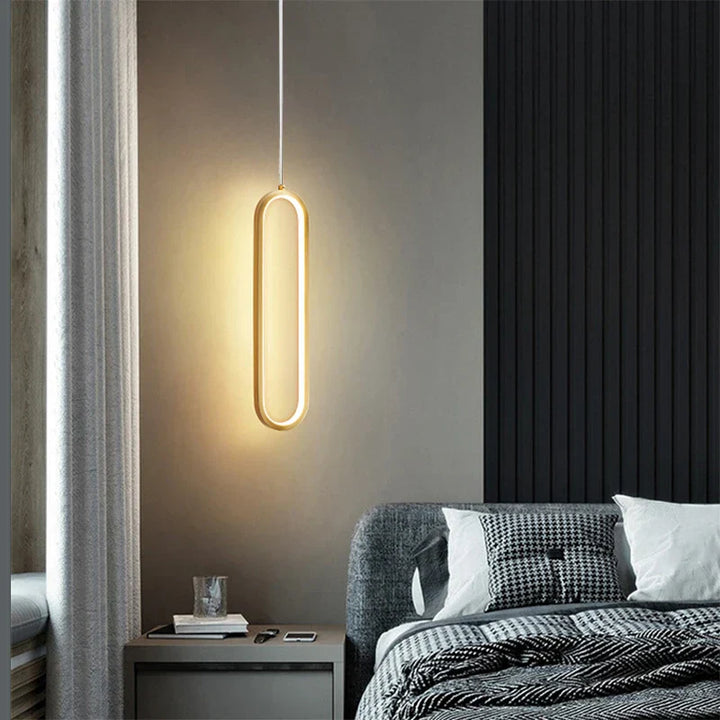 Moderne LED Pendellicht - Zwarte en gouden hanglamp voor slaapkamer, woonkamer en eetkamer - Stijlvolle binnenverlichting