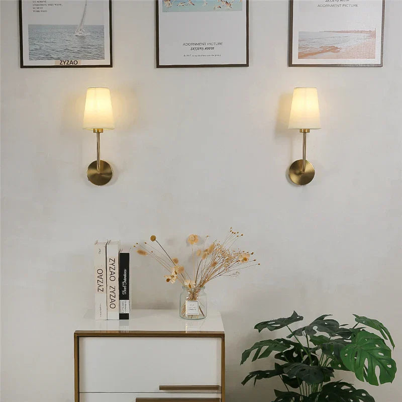 Nordic Minimalismus LED Wandlamp – Moderne Linnen lampenkap voor woonkamer, slaapkamer en trappenhuis decor