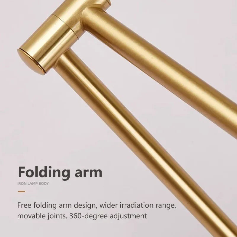 Nordic LED Glazen Wandlamp – Draaibare Arm Telescoop Vouw Leeslamp voor Slaapkamer, Woonkamer en Studiekamer, Verstelbaar Lang Buisontwerp