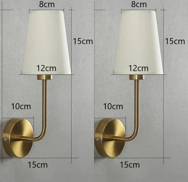 Nordic Minimalist Wandlamp – Moderne linnen lampenkap met elleboog-ontwerp voor woonkamer, slaapkamer en trappenhuis