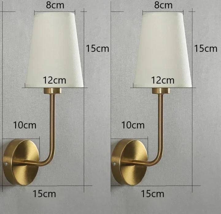 Nordic Minimalist Wandlamp – Moderne linnen lampenkap met elleboog-ontwerp voor woonkamer, slaapkamer en trappenhuis
