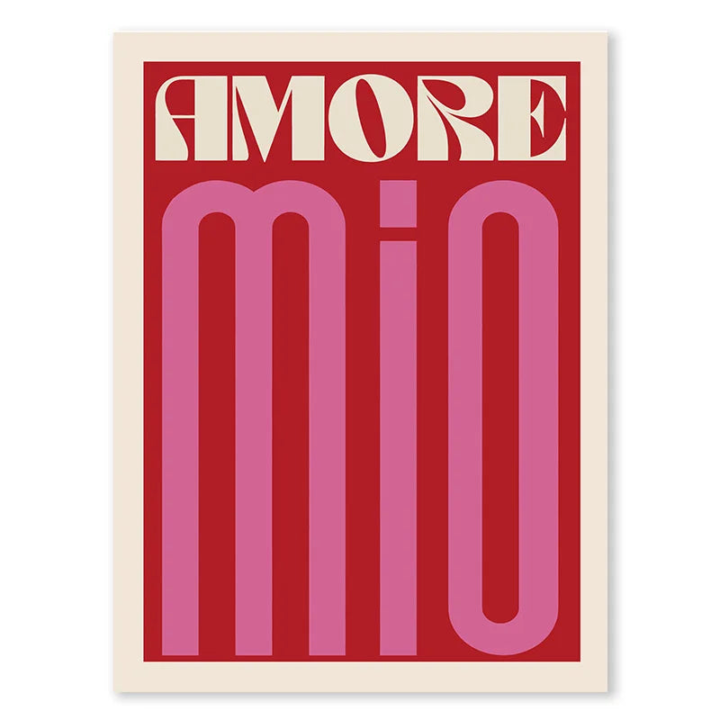 Roze Retro Liefde Quote Wandkunst Fijne Canvasafdrukken Typografische Beelden voor Slaapkamer Woonkamer Hotelkamer Modern Appartement Wanddecoratie