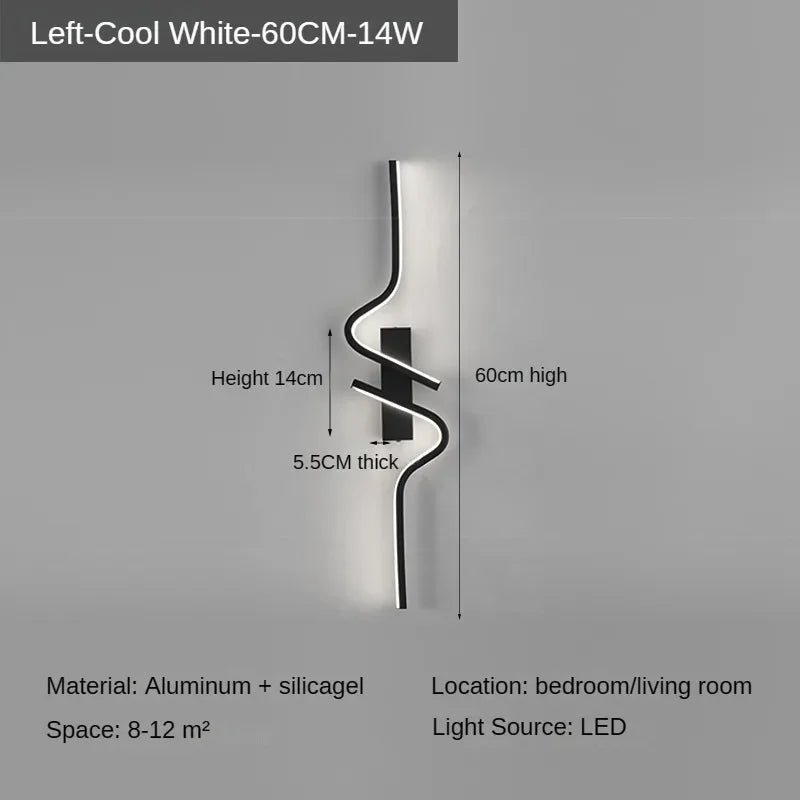 Moderne Minimalistische Strepen LED Wandlamp Slaapkamer Verlichting voor Nachttafel Wandlamp LED Licht Woonkamer TV Sofa Achtergrond Wandlamp