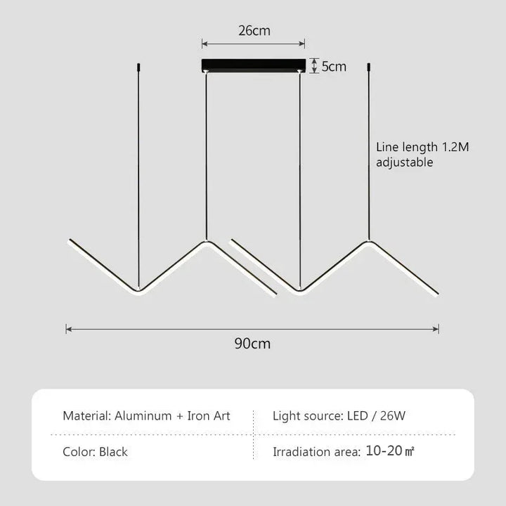 Moderne LED-Pendelleuchte – Nordische Gouden Kroonluchter voor Keuken, Eetkamer en Restaurant, Z-Vorm Design met Afstandsbediening