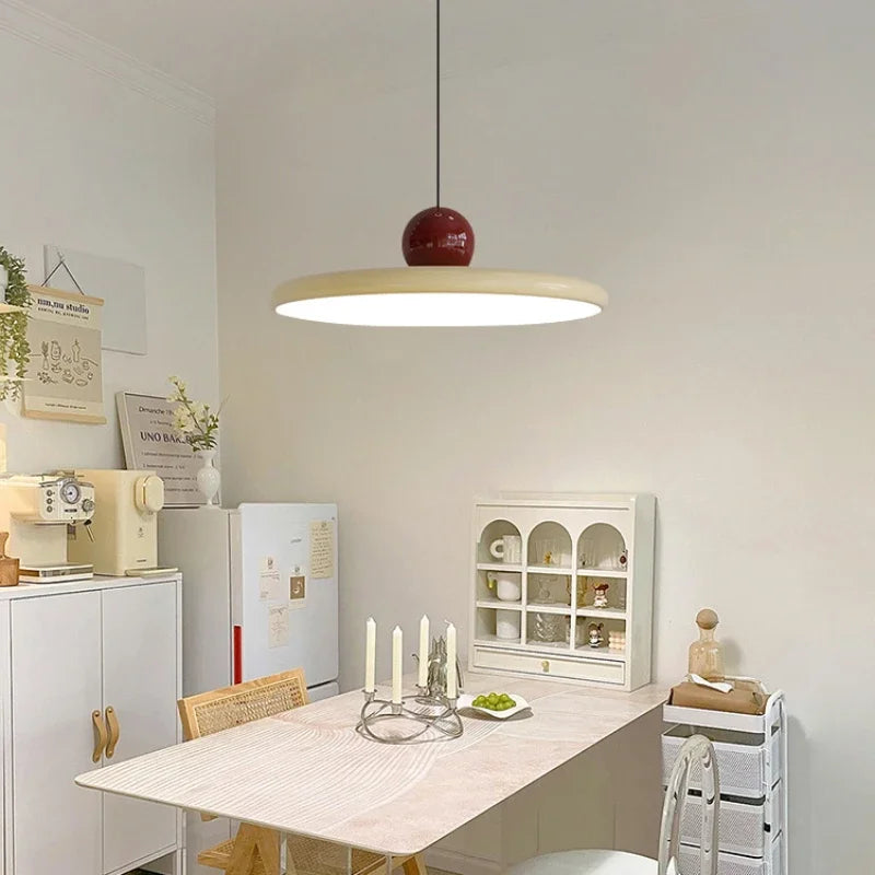 Nordic Cream Vliegen Schotel Hanglamp – Moderne LED-Lamp voor woonkamer, slaapkamer en restaurant, 20/30cm