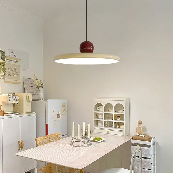 Nordic Cream Vliegen Schotel Hanglamp – Moderne LED-Lamp voor woonkamer, slaapkamer en restaurant, 20/30cm