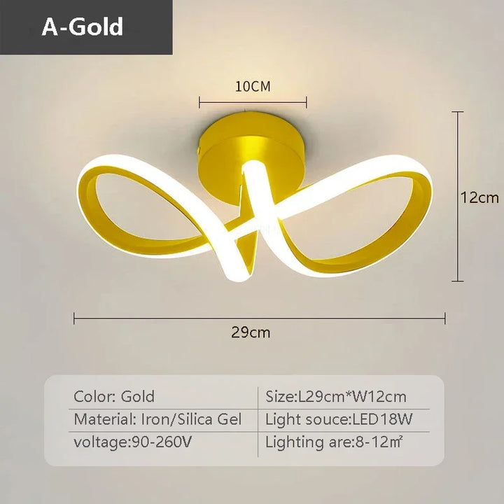 Moderne LED plafondlamp – Minimalistische lijnlamp voor hal, entree, gang, trap en binnendecoratie – AC gevoed, LED-lamp inbegrepen