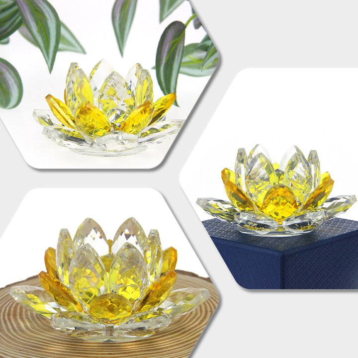 Kristall Lotusbloem Handwerk Glas Briefgewicht Huis Decoratie Ornamenten Figuren Huis Huwelijk Feest Decor Geschenken Souvenir