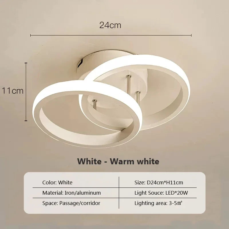 Moderne LED plafondlamp - Dimbare binnenverlichting voor hal, trap, foyer, balkon en slaapkamer