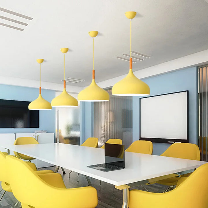 Moderner Macaron Pendelleuchte – Kleurige LED-Kroonluchter voor Slaapkamer, Restaurant, Kantoor & Woonkamer – Verstelbare Aluminium-Hanglamp