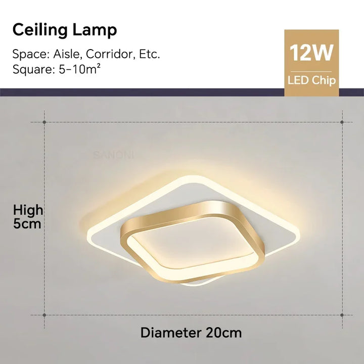 Moderne LED ceiling light - Square ceiling lamp for living room, staircase, hallway and more