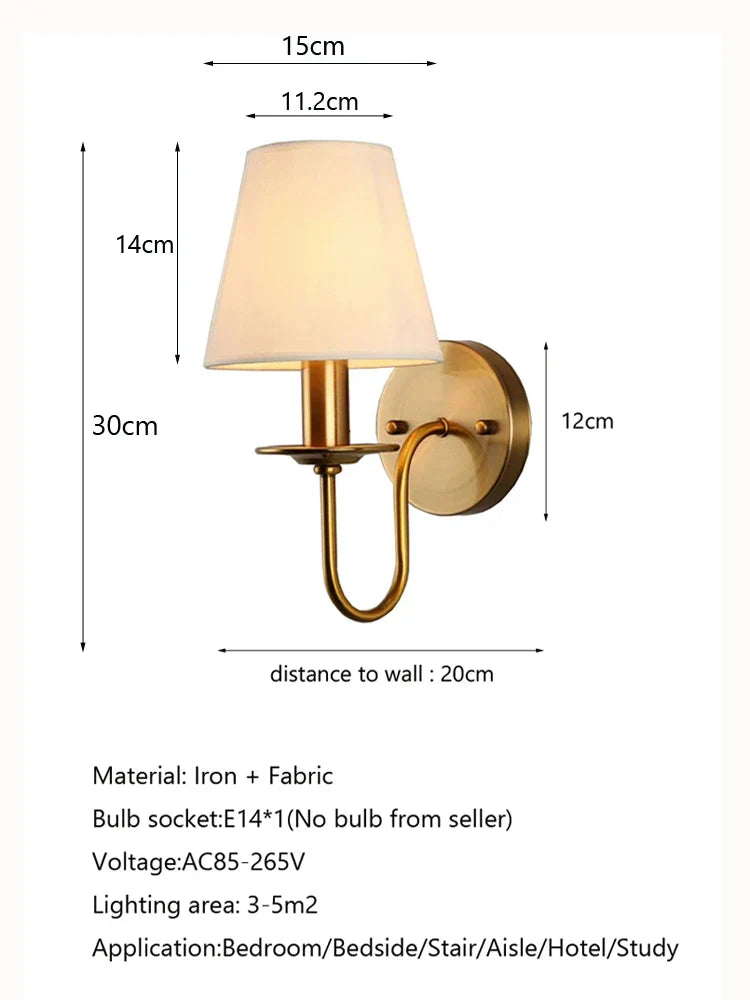 Elegante Stoffen Wandlamp - Vintage Europese Charme voor Elke Kamer