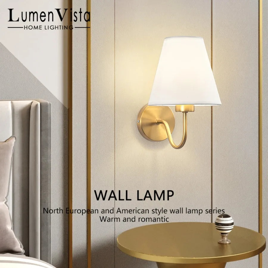 Moderne LED-Stof-Wandlamp - E27 Retro-Wandlampen voor Slaapkamer, Woonkamer, Hotel en Eetkamer