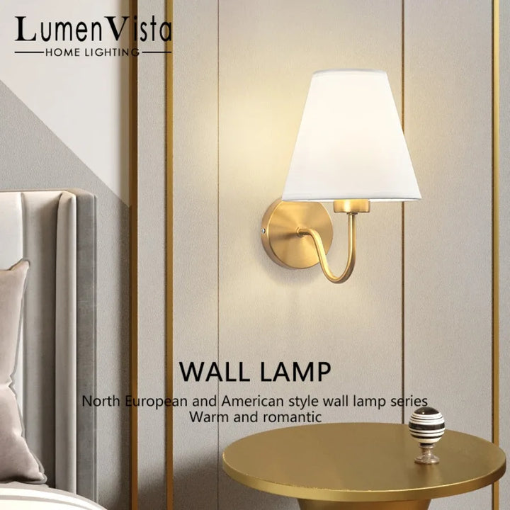 Moderne LED-Stof-Wandlamp - E27 Retro-Wandlampen voor Slaapkamer, Woonkamer, Hotel en Eetkamer