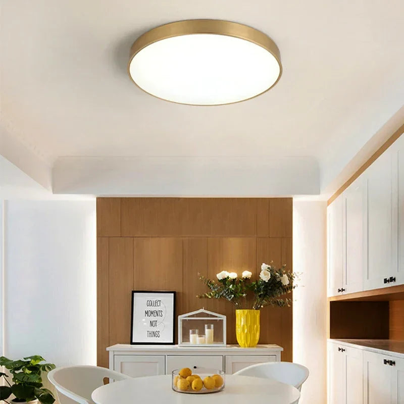 Moderne LED Haloge plafonnière lampen - Eenvoudige gouden ronde