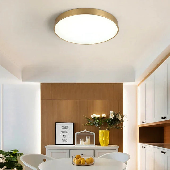 Moderne LED Haloge plafonnière lampen - Eenvoudige gouden ronde