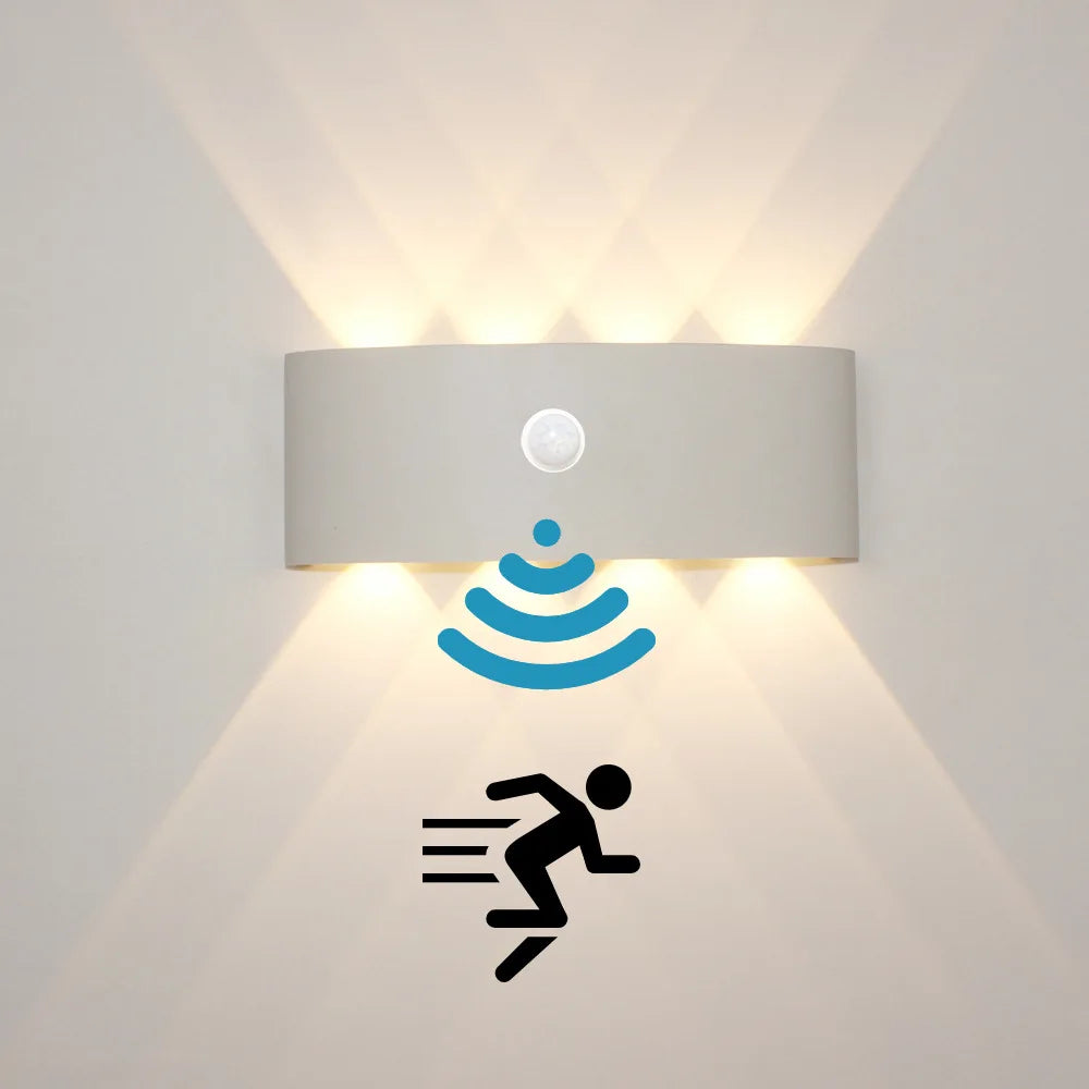 Lichaamsbewegingssensor Wandlamp Waterdicht Buiten LED Wandschakelaar Aan Af Verlichtende Lampen Tuin Binnenplaats Inductiegang Wandlamp