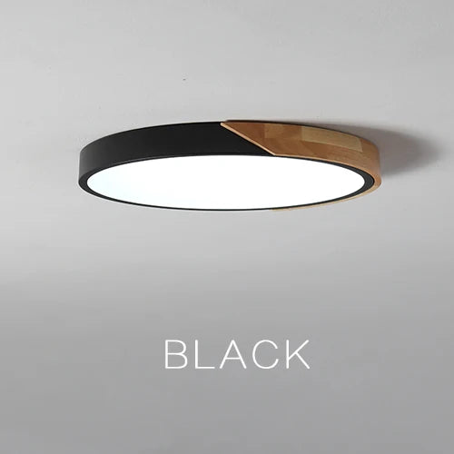 Moderne LED plafondlamp - Ultra-dunne houten verlichting met afstandsbediening voor woonkamer, balkon en woondecoratie