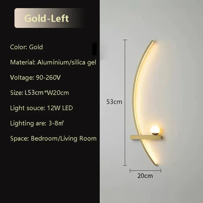 Moderne LED Wandlamp – Aluminium 53 cm lange Lichtbalk voor slaapkamer, woonkamer, gang en binnengebruik – Dimbaar met afstandsbediening