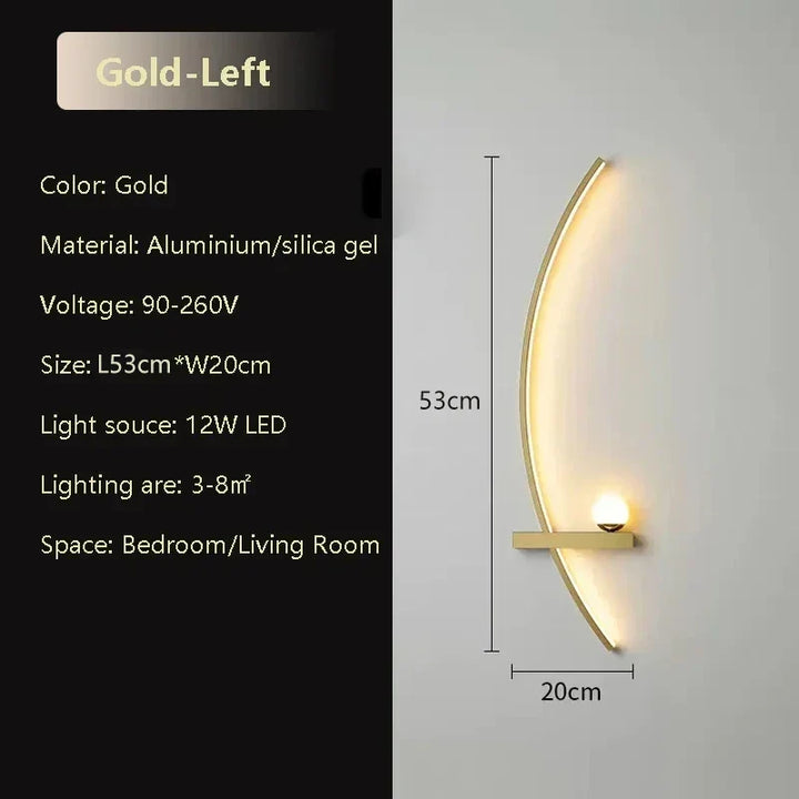 Moderne LED Wandlamp – Aluminium 53 cm lange Lichtbalk voor slaapkamer, woonkamer, gang en binnengebruik – Dimbaar met afstandsbediening