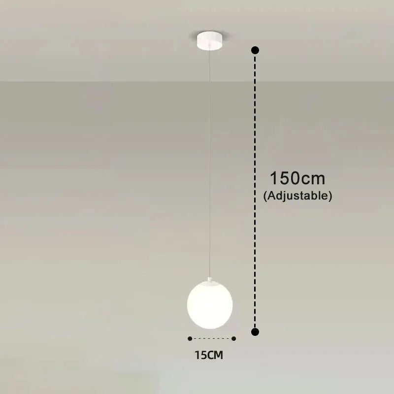 Moderne Glass LED Pendant Light – Nordic Style Hanglamp voor Woonkamer, Slaapkamer, Restaurant en Bar, 220V AC, Binnenverlichtingsarmatuur