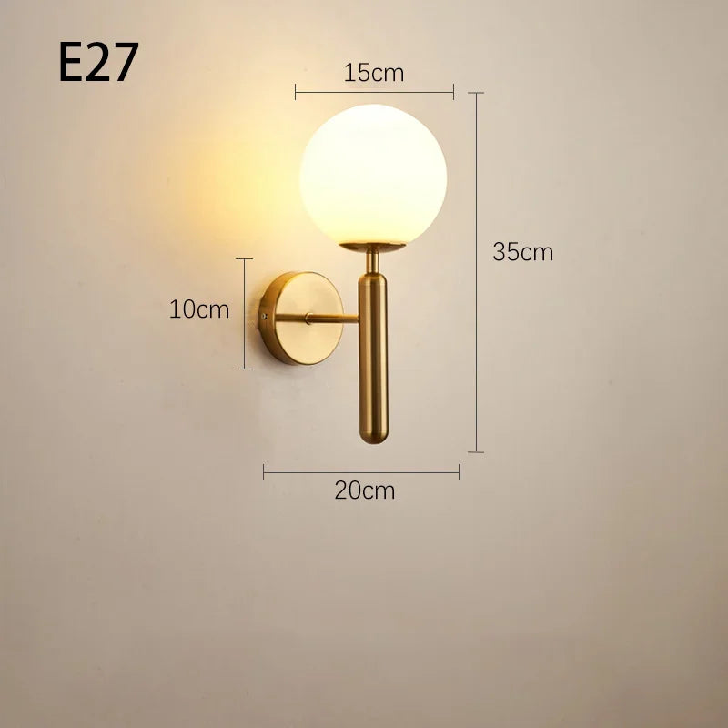 Moderne LED Wandlamp – Interieur Wandlamp voor Hotel, Badkamer, Slaapkamer, Woonkamer, Hal & Gang, E27 Drie-Kleur Verstelbaar, AC Aangedreven