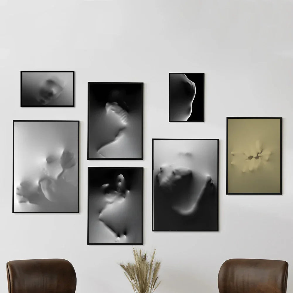 Moderne Kunst Abstracte Geestfiguren Op De Muur Canvasprints Zwart Witte Muurkunst Posters Foto's Voor Woonkamer Slaapkamer Kunst Decor