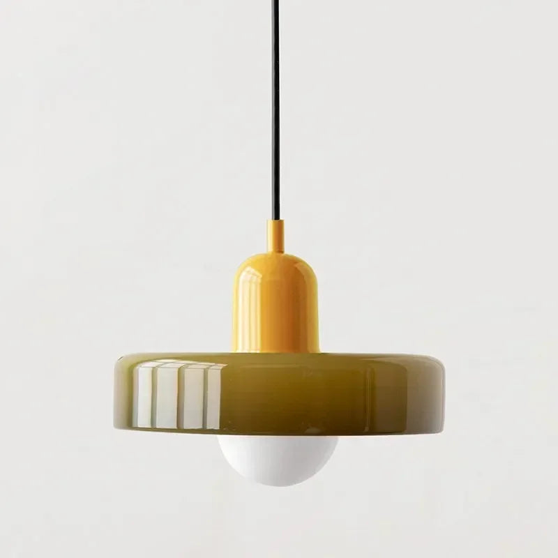 Nordic Glas Pendellicht – Moderne LED Hanglamp voor Woonkamer, Slaapkamer, Eetkamer en Bar, 3 Snoep Kleuren