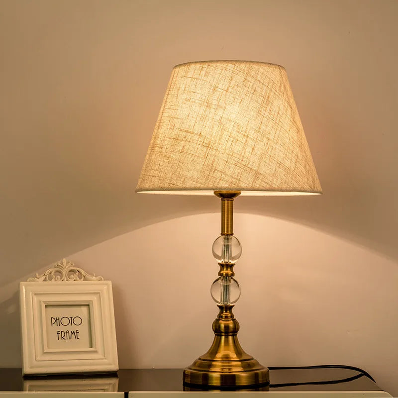Amerikaanse imitatie koper kristal nachttischlamp - moderne Europese stijl bureau lamp