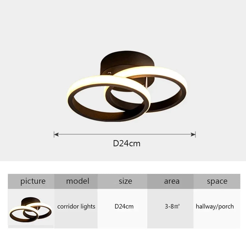 Moderne LED plafondlamp - Dimbare binnenverlichting voor hal, trap, foyer, balkon en slaapkamer