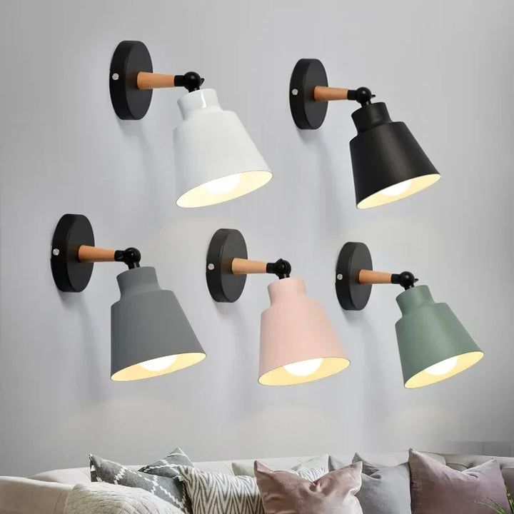 Nordic LED Wandlamp – Minimalistisch Massief Houten Ontwerp voor Slaapkamer, Woonkamer en Hal – Moderne Decoratieve Verlichting met E27 Fitting