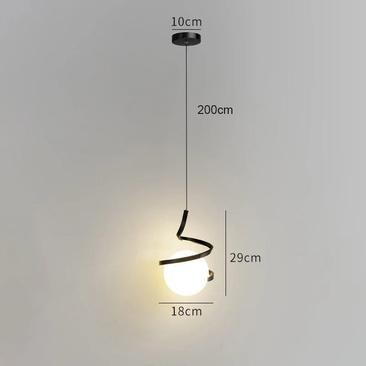Nordic Glass LED Hanglamp – 3-Kleur Temperatuur, Eenmalige Hanglamp voor Eetkamer, Slaapkamer en Woonkamer Decoratie (5-10 m² Dekking)