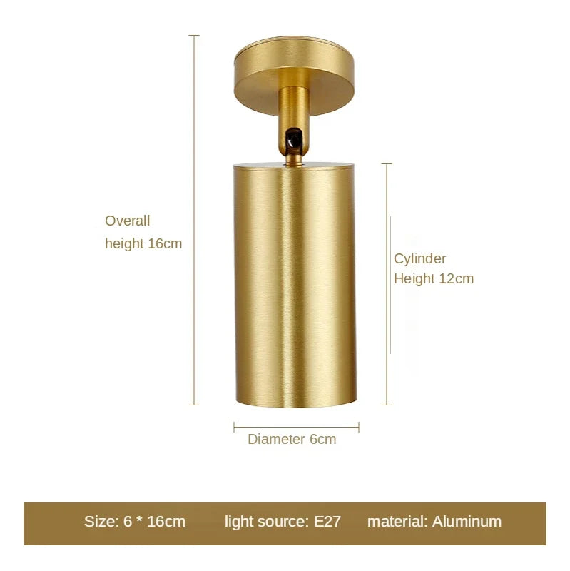 Moderne Gouden Spotlight Plafondlamp – Nordic Minimalistische E27 LED Licht voor Woonkamer, Slaapkamer en Keuken