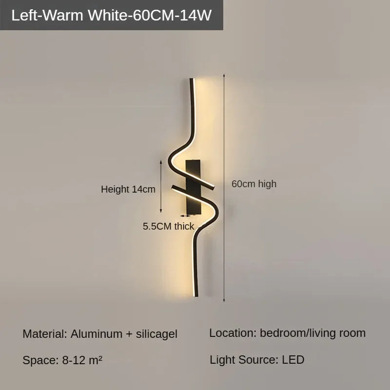 Moderne Minimalistische Strepen LED Wandlamp Slaapkamer Verlichting voor Nachttafel Wandlamp LED Licht Woonkamer TV Sofa Achtergrond Wandlamp